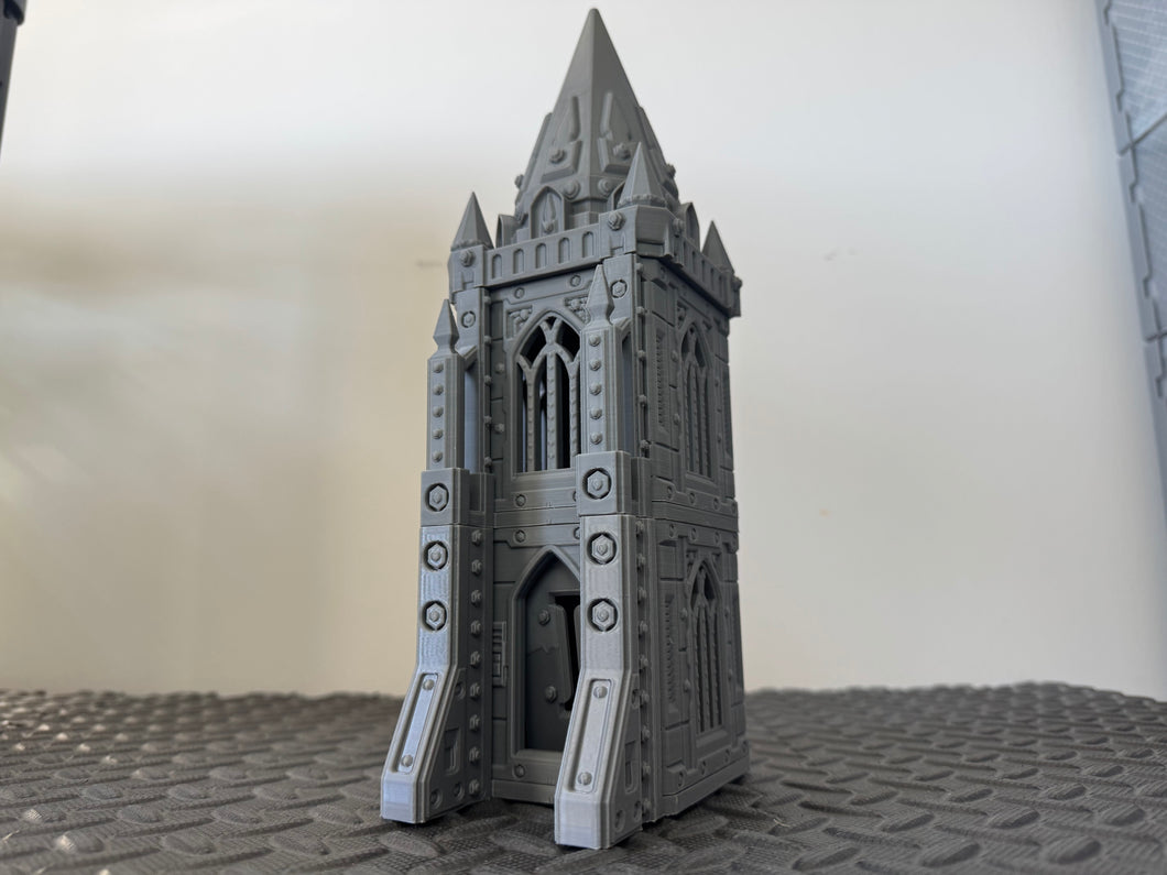 Grid City Gothic Tower Industrial Sci Fi Building 28mm 32mm Terrain 3D Printed