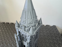 Load image into Gallery viewer, Grid City Gothic Tower Industrial Sci Fi Building 28mm 32mm Terrain 3D Printed
