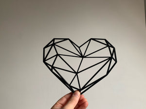 Geometric Heart Wall Art Decor Hanging Decoration Polygonal Pick a Colour