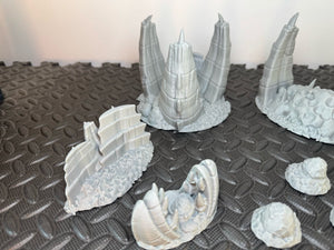 Insectoid Bioworld Alien Hive Clusters - Tabletop Scatter Terrain - 28mm 32mm