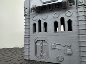 Gothic Corporate HQ Sci Fi Building 28mm 32mm Terrain 3D Printed Tabletop Gaming
