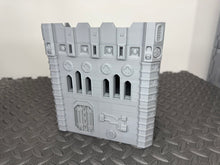 Load image into Gallery viewer, Gothic Corporate HQ Sci Fi Building 28mm 32mm Terrain 3D Printed Tabletop Gaming
