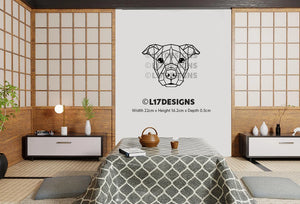 Geometric Staffy Puppy Staffordshire Bull Terrier Dog Pet Wall Art Decor Hanging Decoration 3D Printed