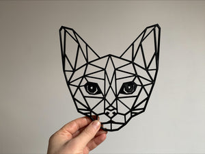 Geometric Cat Pet Wall Art Decor Hanging Decoration 3D Printed 20cm x 19.1cm