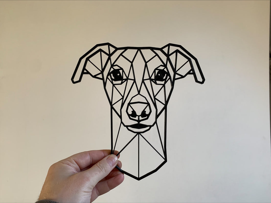 Geometric Greyhound Whippet Dog Pet Wall Art Decor Hanging Decoration 3D Printed