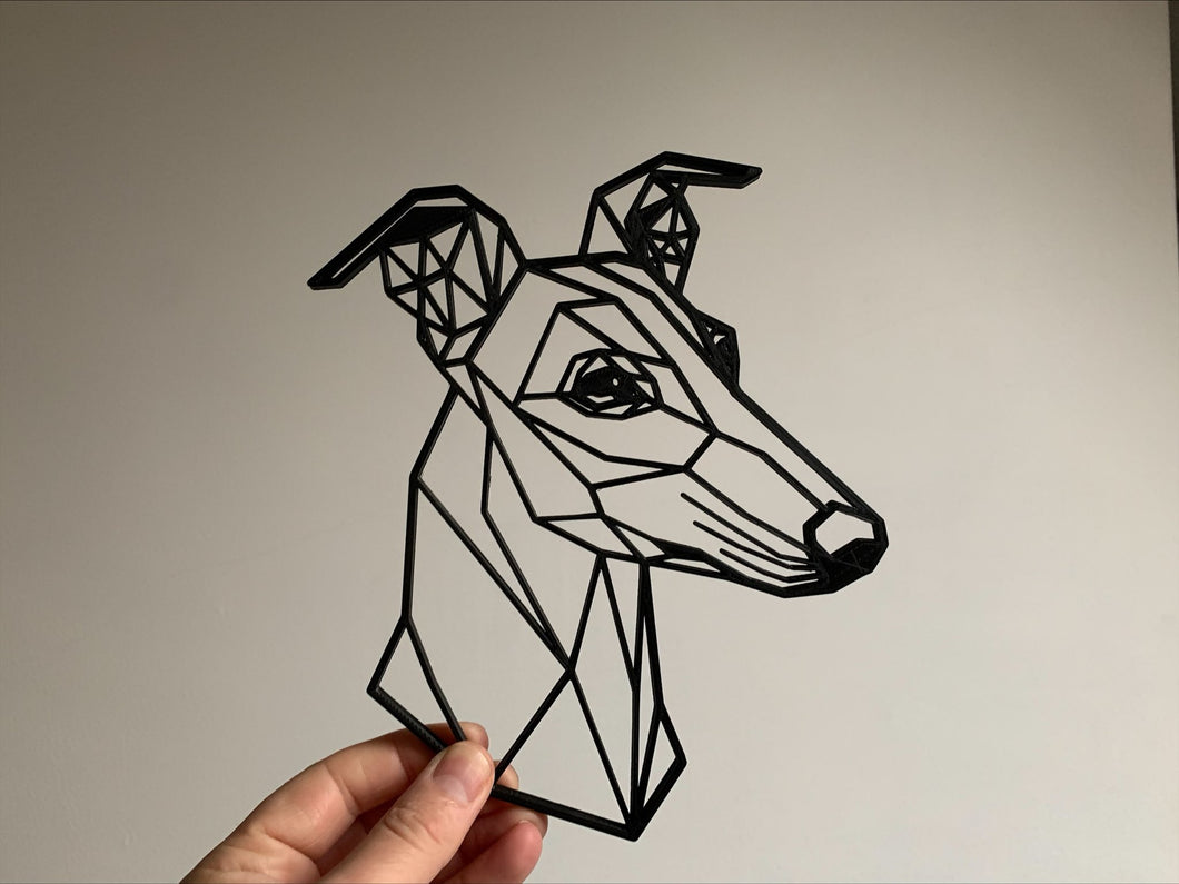 Geometric Greyhound Whippet Dog Pet Wall Art Decor Hanging Decoration 3D Printed