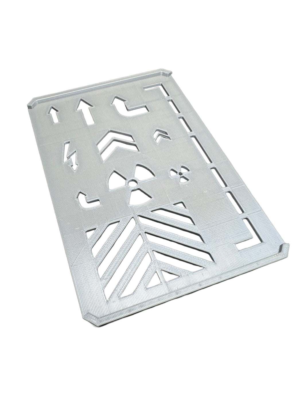 3D Printed Sci-Fi Stencil Palette with Industrial Shapes for Airbrushing & Terrain 10x14cm