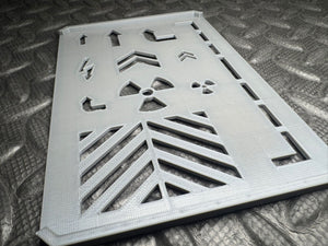 3D Printed Sci-Fi Stencil Palette with Industrial Shapes for Airbrushing & Terrain 10x14cm