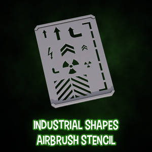 3D Printed Sci-Fi Stencil Palette with Industrial Shapes for Airbrushing & Terrain 10x14cm