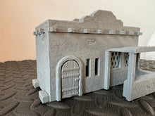 Load image into Gallery viewer, Desert Market Stall Outer Rim Tatooine Sci Fi Style Building 28mm Wargaming Terrain 3D Printed
