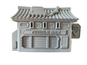 Futuristic Japanese Noodle Bar Ramen Sci-Fi 28mm 3D Printed in Grey Suitable for Cyberpunk & Stargrave
