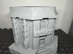 Sci Fi Building Cyber Police Headquarters Sci-Fi Tabletop Terrain 28mm 32mm