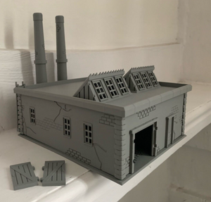 Power Station 28mm Model Industrial Chimneys Power Plant Room Wargaming