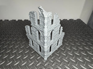 Gothic Corner Ruins Industrial Sci Fi Factory Building 28mm Terrain 3D Printed