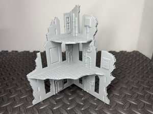 Gothic Corner Ruins Industrial Sci Fi Factory Building 28mm Terrain 3D Printed