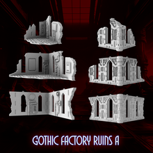 Load image into Gallery viewer, Gothic Corner Ruins Industrial Sci Fi Factory Building 28mm Terrain 3D Printed
