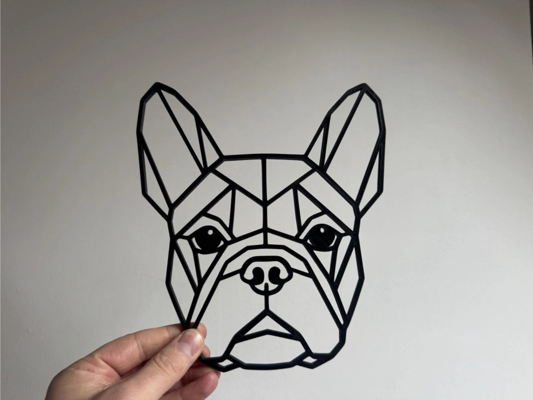 Geometric French Bulldog 3D Printed Wall Art
