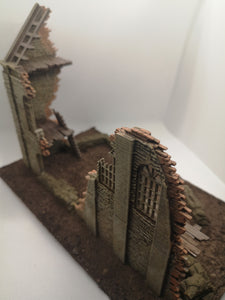 28mm Damaged Factory Warehouse Wargaming Industrial Farm Building Terrain Ruins