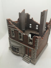Load image into Gallery viewer, Ruined Large 3 Storey Town House Tabletop Destroyed Wargaming Buildings 28mm
