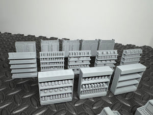 Sci-fi Scatter Terrain Pack - 16 x Shop Interiors - 28mm - 32mm 3D Printed