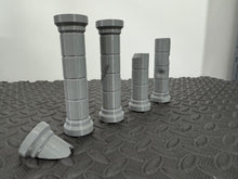 Load image into Gallery viewer, Damaged Stone Columns - Ruined Block Pillars - 28mm Scatter Terrain Scenery
