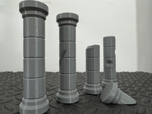 Load image into Gallery viewer, Damaged Stone Columns - Ruined Block Pillars - 28mm Scatter Terrain Scenery
