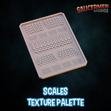 Load image into Gallery viewer, Reptile Scales Armour Dry Brush Texture Palette for Miniature Painting Unprimed
