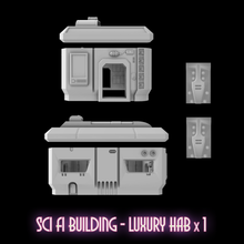Load image into Gallery viewer, Sci-Fi Hab Apartment Building Tabletop Terrain Scenery 28mm 32mm
