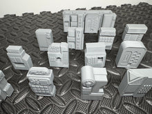 Load image into Gallery viewer, Sci-fi Scatter Terrain Pack - 16 x Vending Machines - 28mm - 32mm 3D Printed
