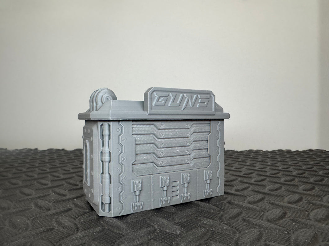 Street Vendor Kiosk - Cyber Weaponry Shop Sci Building 28mm 3D Printed Terrain