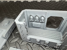 Load image into Gallery viewer, Street Vendor Kiosk - Cyber Weaponry Shop Sci Building 28mm 3D Printed Terrain

