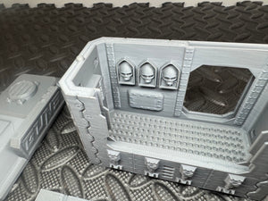 Street Vendor Kiosk - Cyber Weaponry Shop Sci Building 28mm 3D Printed Terrain