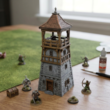 Load image into Gallery viewer, Briarwood Watch Tower Bell Tower Medieval Fantasy Scatter Terrain 28mm 32mm
