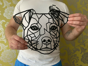 Geometric Jack Russell Dog Pet Wall Art Decor Hanging Decoration 300mm x 232mm