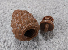 Load image into Gallery viewer, Pine Cone Geocache Hang Container for Tree Hide Top Opening Pinecones
