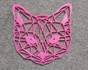 Geometric Cat Kitten Wall Art Hanging Decoration Origami Style Pick Your Colour