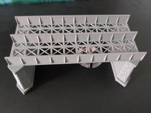 Load image into Gallery viewer, N Gauge Twin Track Bridge Girder Model Railway Track with 2 Column Piers
