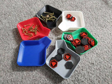 Load image into Gallery viewer, 4 x Board Game Token Trays Container Funnel Jigsaw Nuts Bolts Stackable Tray

