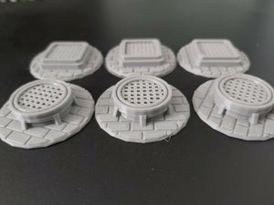 28mm Bolt Action Style Sewer Access Markers Troops Emerging Man Hole Points x 6