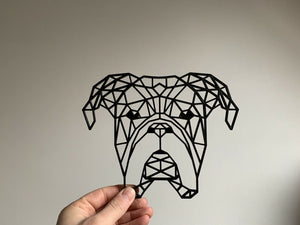 Geometric Boxer Dog Pet Wall Art Decor Small Hanging Decoration 20cm x 15.8mm