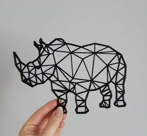 Geometric Rhinoceros Rhino Animal Wall Art Decor Hanging Decoration OrigamiStyle