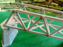 Load image into Gallery viewer, Lattice Girder Railway Bridge N Gauge with 2 Stonework Support Piers
