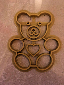 Teddy Bear 3D Printed Cookie Cutter Stamp Baking Biscuit Shape Tool