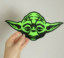 Load image into Gallery viewer, Yoda Head Wall Plaque Decoration Star Wars Green and Black Picture Hanging
