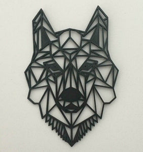 Geometric Wolf Wall Art Hanging Decoration Origami Style Pick Your Colour