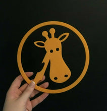 Load image into Gallery viewer, Funky Giraffe Circular Animal Wall Art Decor Hanging Decoration Cartoon Style
