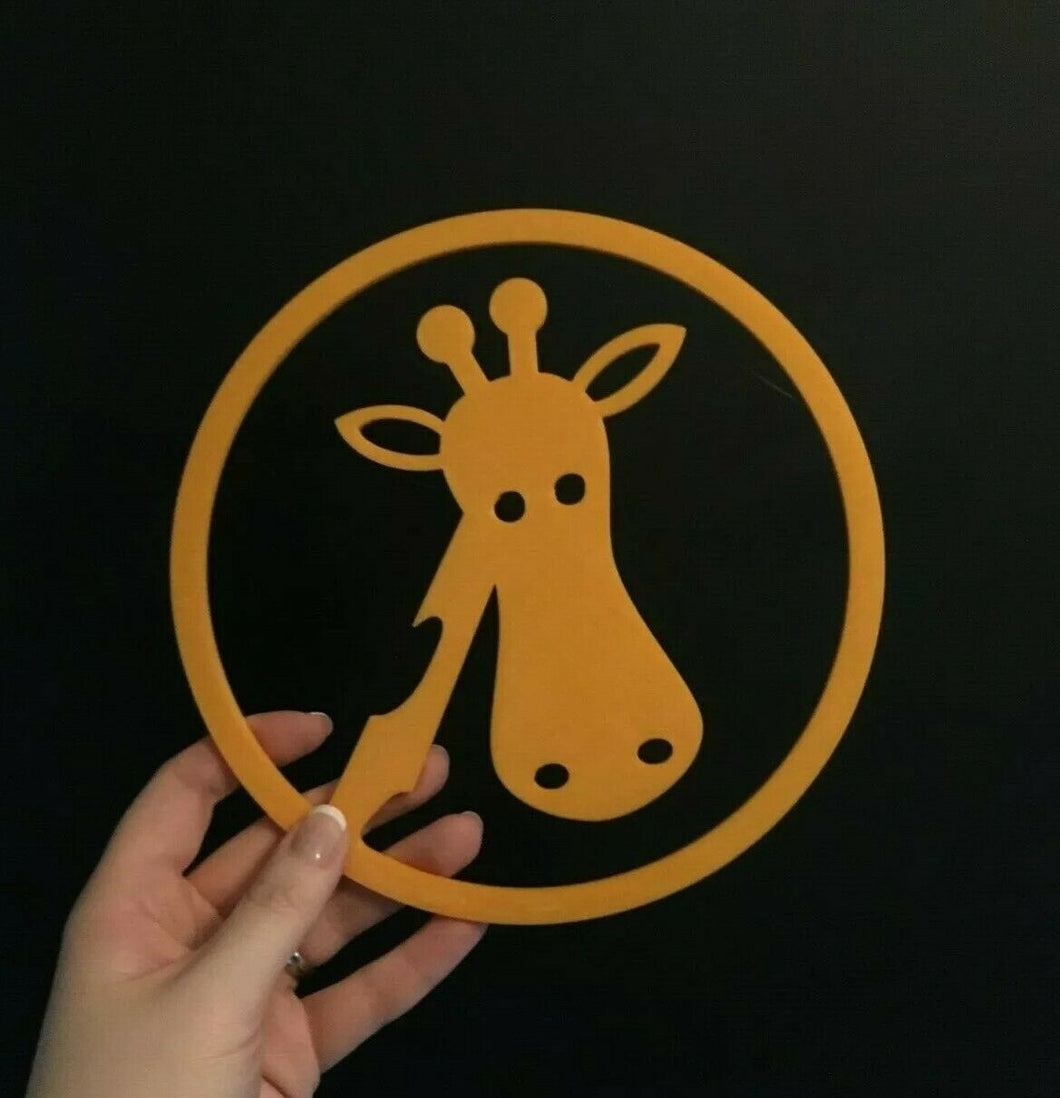 Funky Giraffe Circular Animal Wall Art Decor Hanging Decoration Cartoon Style