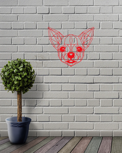 Geometric Chihuahua Dog Animal Wall Art Decor Hanging Decoration Pick a Colour