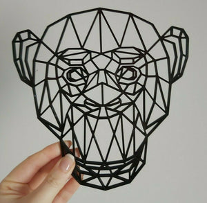 Geometric Monkey Chimp Wall Art Decor Hanging Decoration Origami Style