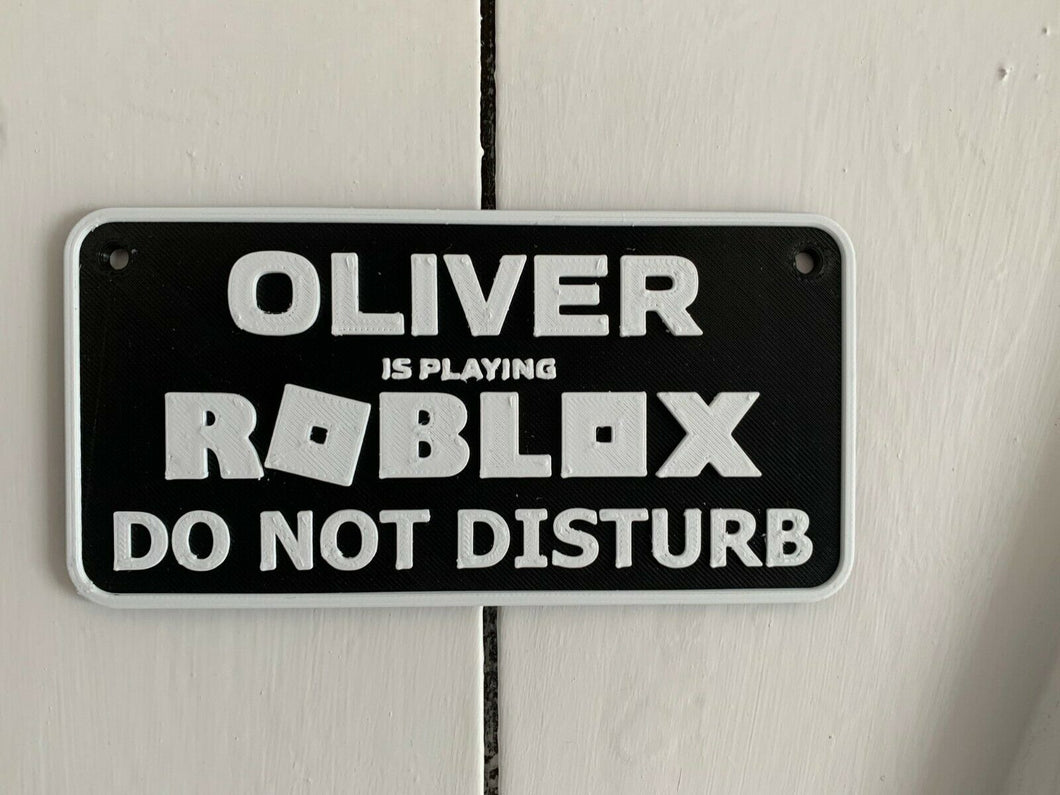 Roblox Style Personalised Name Sign Door Do Not Disturb Plaque Choice of Colours